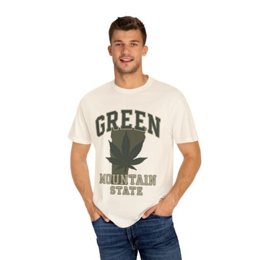 802 BUILT Green Mountain State Cannabis T-Shirt – Funny Vermont Cannabis Shirt - Image 3