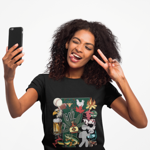 VT Chaos T-Shirt – Epic Maximalist Vermont Collage Graphic - Image 15