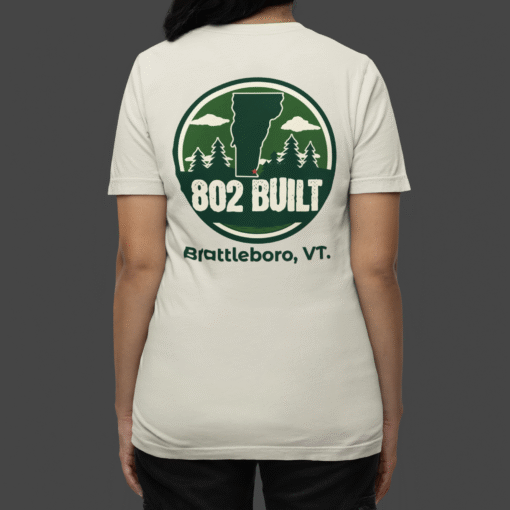 802 BUILT Brattleboro Vermont T-Shirt – Authentic Small-Town Strength - Image 6