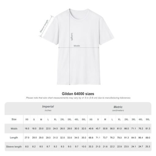 Gildan 64000 - Size Chart