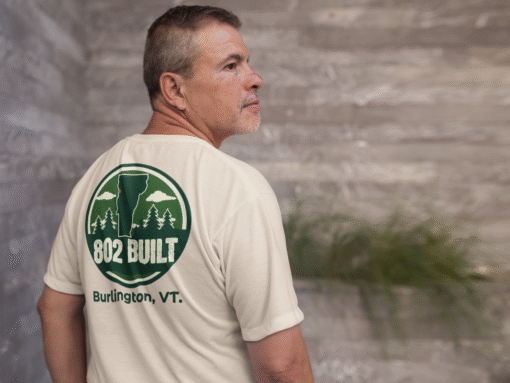 802 BUILT Burlington Vermont T-Shirt – Rugged Lake City Pride - Image 7