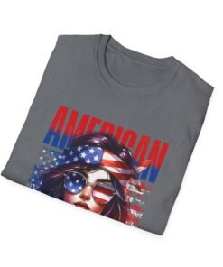 Alternative view of Patriotic American Graphic T-Shirt, Softstyle Tee for Summer Celebrations, 4th of July Outfit, Trendy Casual Wear, Gift for Her